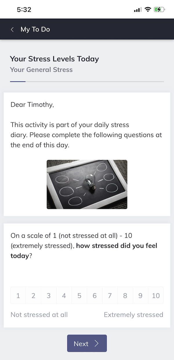 Stress Diary Tool