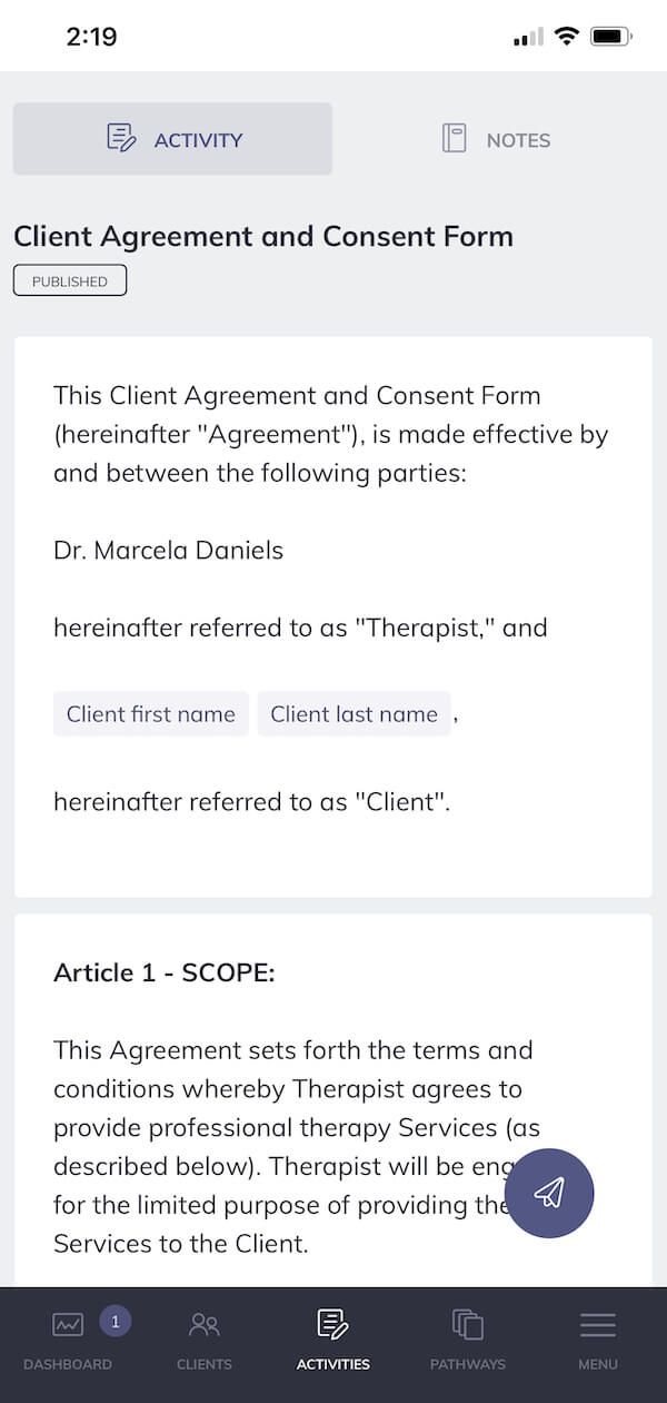Client Agreement Quenza
