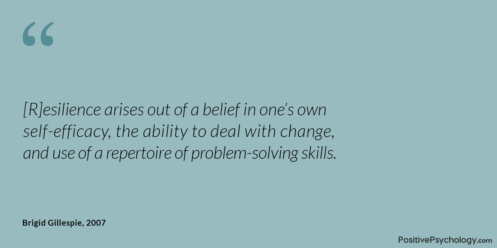 Gillespie and Colleagues Resilience Self-efficacy Belief Quote
