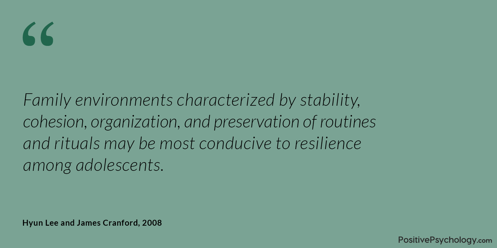 Lee and Cranford Resilience Family Environments Quote