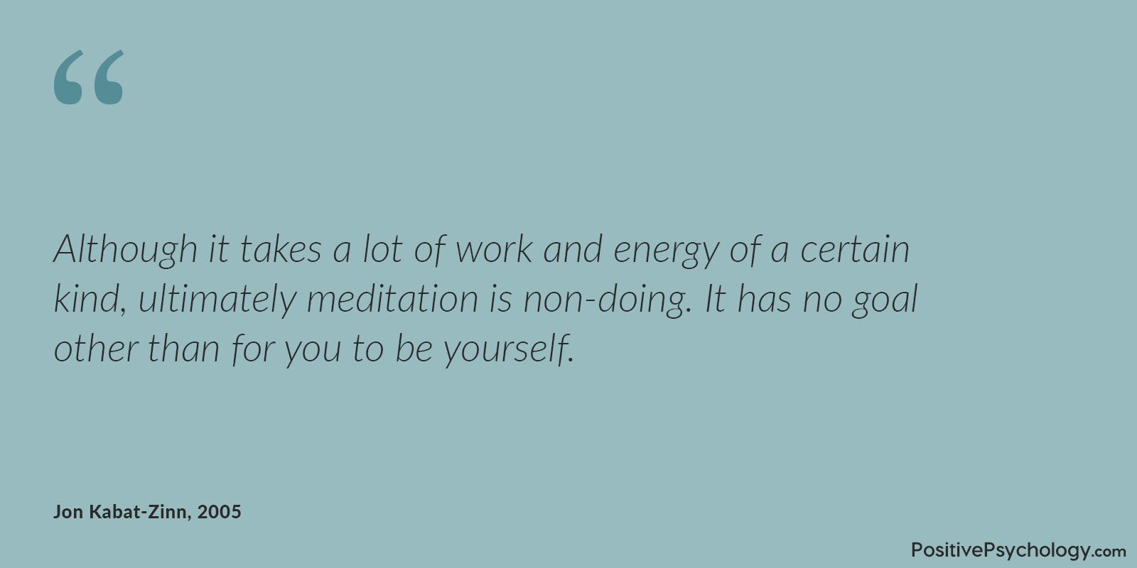 Meditation is non-doing